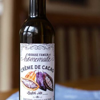 custom crème de cacao labels