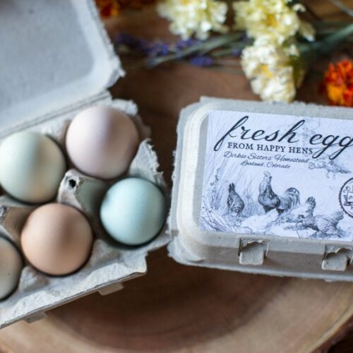 Vintage Style Custom Egg Carton Labels - Black, Blue, or Red - Fits ...