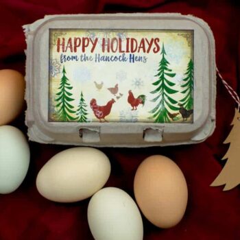 Happy Holidays Egg Carton Label