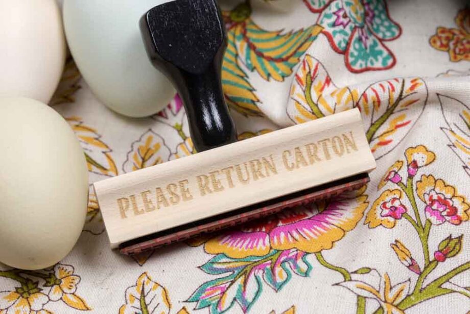 Please Return Carton Stamp - Egg Carton Stamp