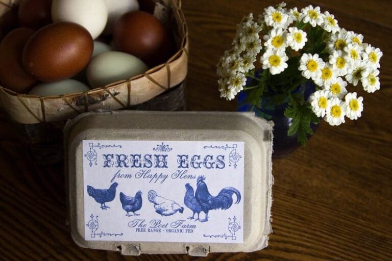 Vintage Style Custom Egg Carton Labels - Black, Blue, or Red - Fits ...