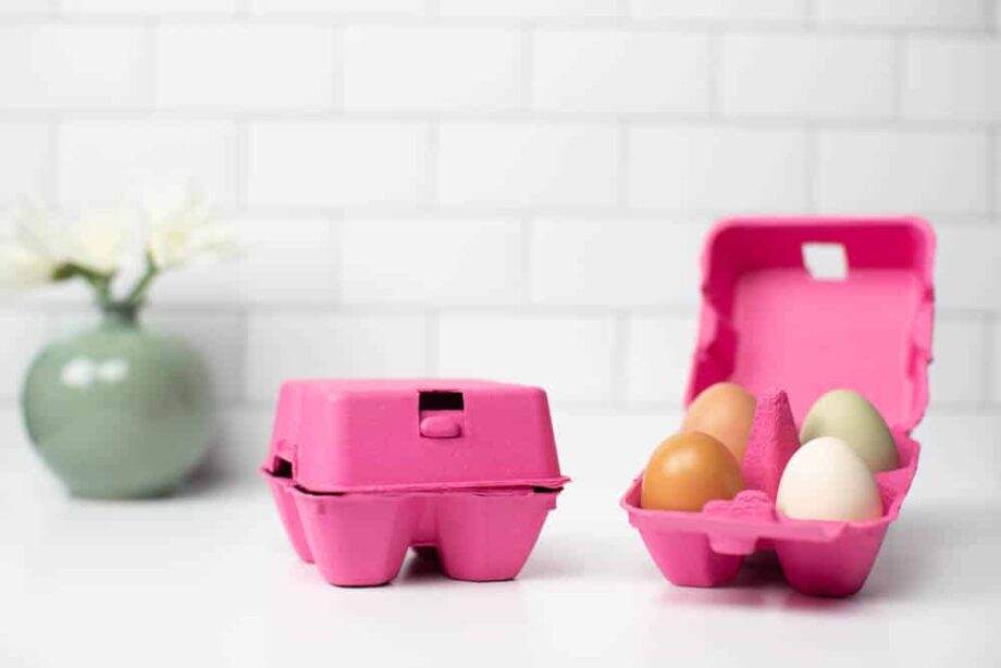 Pink Four Egg Carton