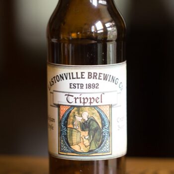 Sneaky Monk Custom Beer Label - Belgian Style Trippel - vintage Image on the label of a monk tasting beer